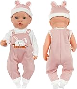 Aolso 14-18 Inch Baby Doll Clothes Hooded Overalls Set with Coat Hanger view 2