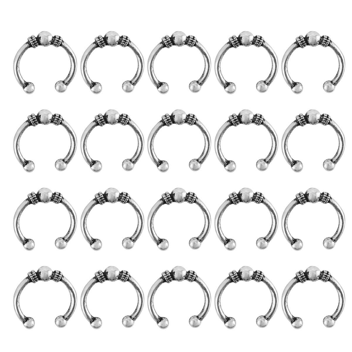 Minkissy 20pcs Dreadlock Beads Dread Hair Braid Cuff Clip Adjustable Hair Rings for Women Men Hair Pendants Accessories Silver