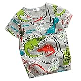 2Bunnies Boys Graffiti Dinosaur Printed Short Sleeve Cotton T shirt
