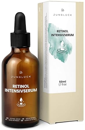 Retinol Intensivserum auf bio Aloe Vera Basis - vegan & in Braunglas - Vitamin A Serum zur Anti-Aging Feuchtigkeitspflege für