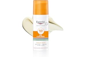 EUCERIN Protector solar facial efecto mate toque seco Oil Control 50 ml, matificante control brillo 12h con antioxidantes
