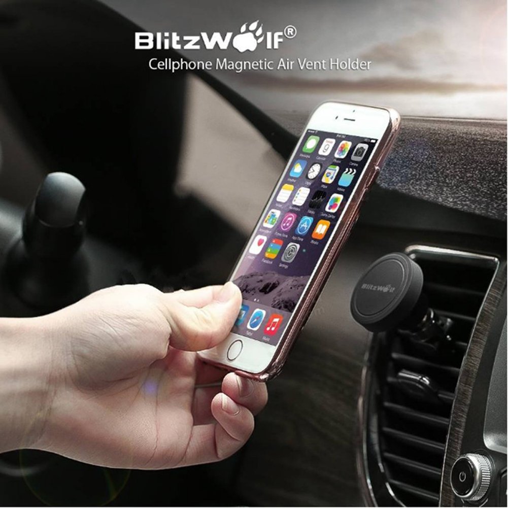 Auto Handy Halterung, BlitzWolf 360° Drehbar Handy Halter Auto Magnet Handyhalterung KFZ Halterung Lüftungsschlitz für iPhone SE/7/7 Plus/6S Plus/6S/6/5S/5C/5, Samsung Galaxy S6 Edge, Samsung S6/S7, Note 5/4/3, Nexus 7, Huawei P9, Xiaomi, M