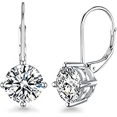 Moissanite Dangle Earrings for Women, 925 Sterling Silver Earrings, 18K White Gold Plating earrings for Women