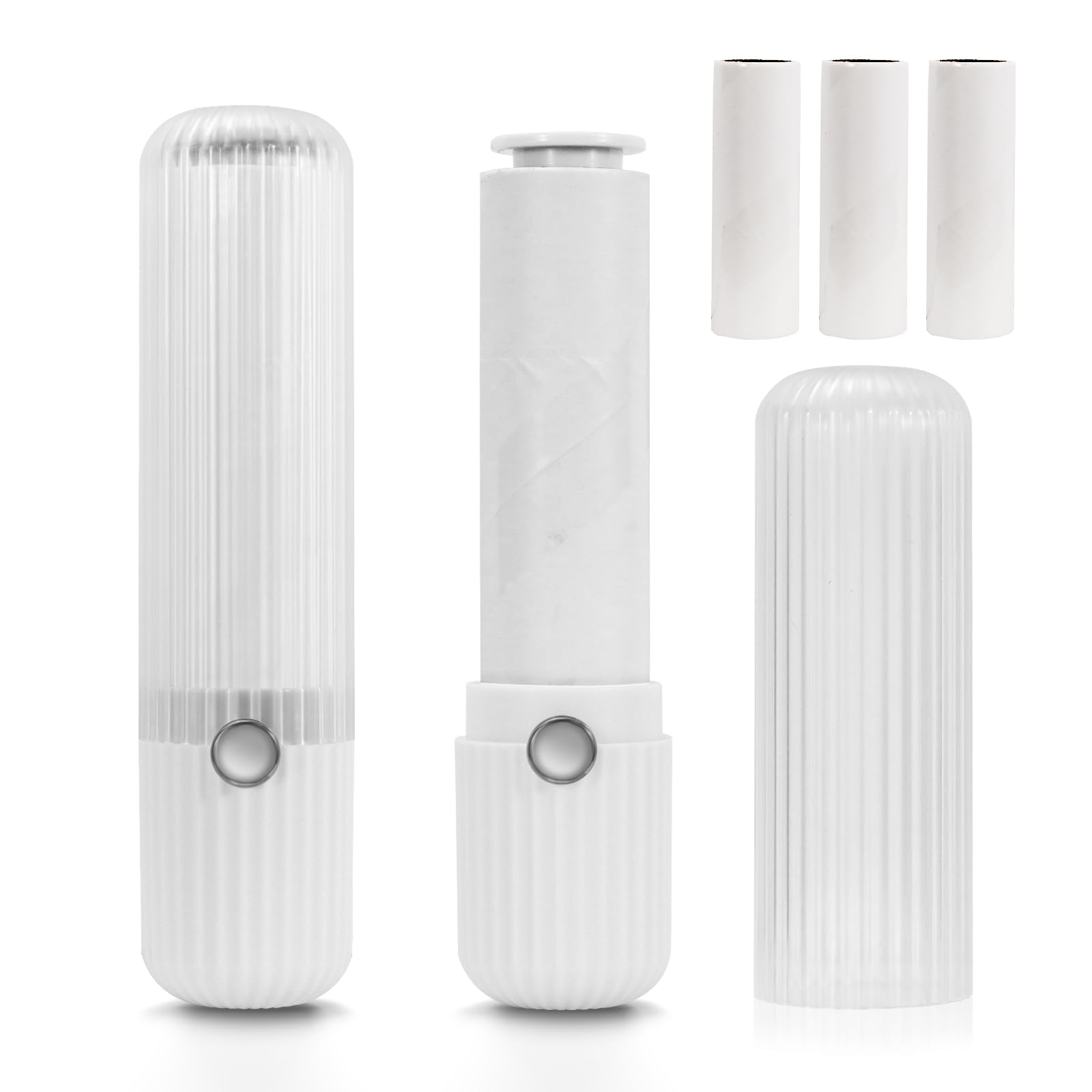 LELE LIFE 2Pcs Mini Lint Roller, Travel Lint Roller for Clothes Extra Sticky Small Portable Lint Roller with Cover, Cat Dog Pet Hair Remover with 5 Refills (White Lint Roller)