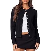 Darong Women's Lightweight Cardigan Sweater Long Sleeve Button Down Crew Neck Spring Outfits Fashion 2026 Clothing