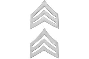Smith & Warren 1"H Sergeant Chevrons Collar Brass Rank Insignia Silver Finish Police Military Uniform Pin