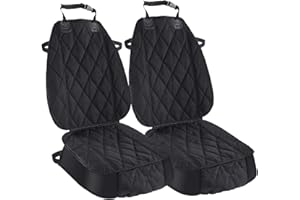 AsFrost Dog Seat Cover Cars Trucks SUVs, Thick 600D Heavy Duty Pets Car Seat Cover, Waterproof & Wear-Resistant Durable Nonslip Backing & Hammock Convertible, Black, 2 Pack