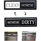 MOONOON Dishwasher Magnet Clean Dirty Sign, Essential Magnetic Dish Washer Signs for Kitchen, Acrylic Slider Indicator to Show Dishes/Washing Machine Dirty/Clean, Gifted for New Home/Families(Black)