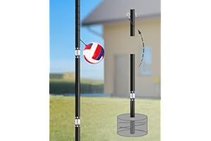 Arejonner Outdoor Tetherball Game Set for Whole Family - Rust-Resistant Aluminum Poles, 11Ft Adjustable Height, Diameter 1.2Inch Stable Design with Complete Accessories & DIY Concrete Base