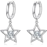 Star Dangle Earrings for Women 925 Sterling Silver Star Jewelry Pentagram Dangle Earrings Pentagram Jewelry Gifts for Women