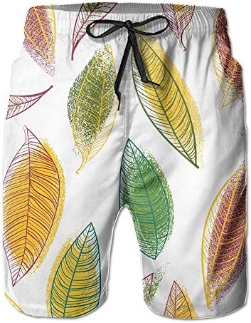 STXevers Men's Beach Floral Shorts Long Leef Clip Pattern Summer Swimsuit Swimming XXL