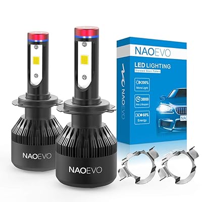 Buy H7 Led Headlight Bulb With Adapter Holder Retainer Clip For Vw Jetta 14 17 Mercedes Benz Bmw Naoevo Light 60w 6400lm 6500k Online In Turkey B085nct592