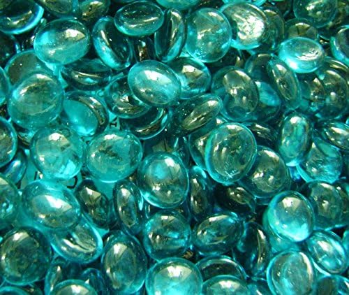 Creative Stuff Glass - 4 pounds - Teal glass gems - vase fillers (14-16mm, Approx. 5/8")