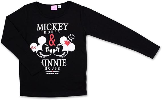 Amazon ミッキー ミニー Tシャツ 長袖 キッズ ジュニア 160cm ブラック Tシャツ カットソー 通販