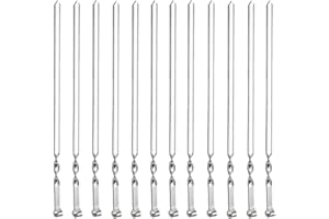 Antallcky 12 Pack Kabob Skewers BBQ Barbecue Skewers Stainless Steel Sticks Heavy Duty Large Wide Reusable with Nonslip Ring Handle Ideal for Shish Kebab Chicken Shrimp and Vegetables (22 inch)