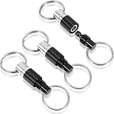 Aysatogc 3Pcs Quick Release Keychain, Detachable Key Ring | Quickly Pull Apart Car Keys Holder Quick Disconnect Safety Keychains for Car Purse Bag Accessories (Black)