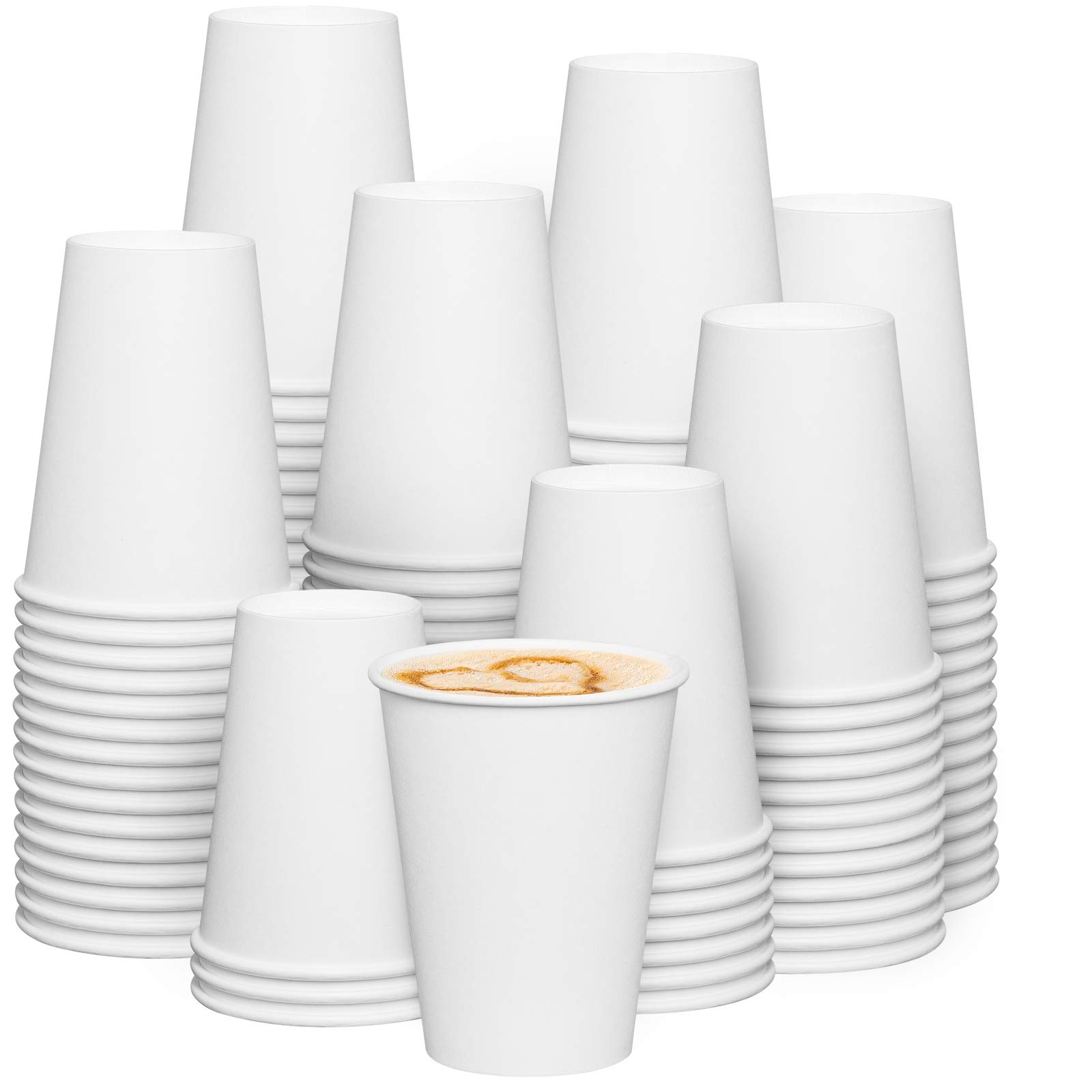 Photo 1 of GUSTO White Paper Cups [12 oz - 300 Count] Disposable Coffee Cup for Hot Drinks – Sturdy & Eco-Friendly – for Tea, Cocoa & More – Formerly Comfy Package