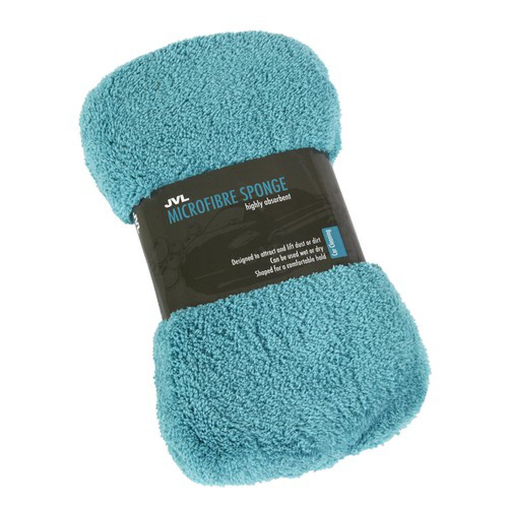 JVL Car Care Cleaning Range Bone Shaped Sponge, Microfibre, Teal, 26 x 6 x 14 cm