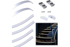 YeaLunong Christmas Decoration LED Light String Groove Aluminum10-Pack 3.3ft/1Meter for 12.5mm Wide Strip, Bendable LED Strip Light Channel with White Cover, Recessed Aluminum LED for Wall Ceiling