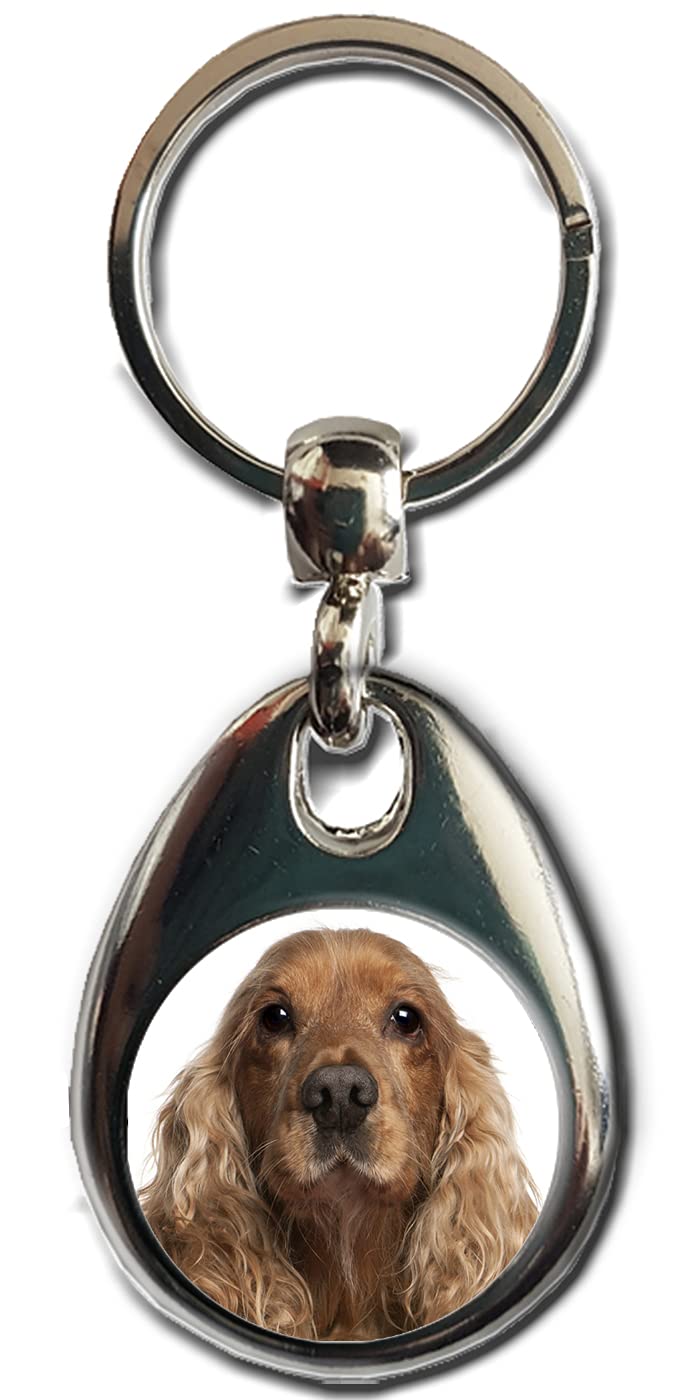 KAZMUGZ Cocker Spaniel Dog KEYRING. Heavy quality metal gift keyring. Double sided keychain. Puppy Dog Pet gift.