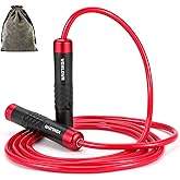 VOXLOVA Weighted Rope - 1LB Heavy Jump Rope for Men Women Fitness Workouts, Non-Slip Aluminum Handles, Premium Skipping Rope for Exercise, Adjustable Length 9MM Solid PVC/Cotton Rope