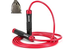 Weighted Jump Rope - Premium Heavy Jump Ropes with Adjustable Extra Thick Cable, Aluminium Silicone Grips Handles, High-Speed