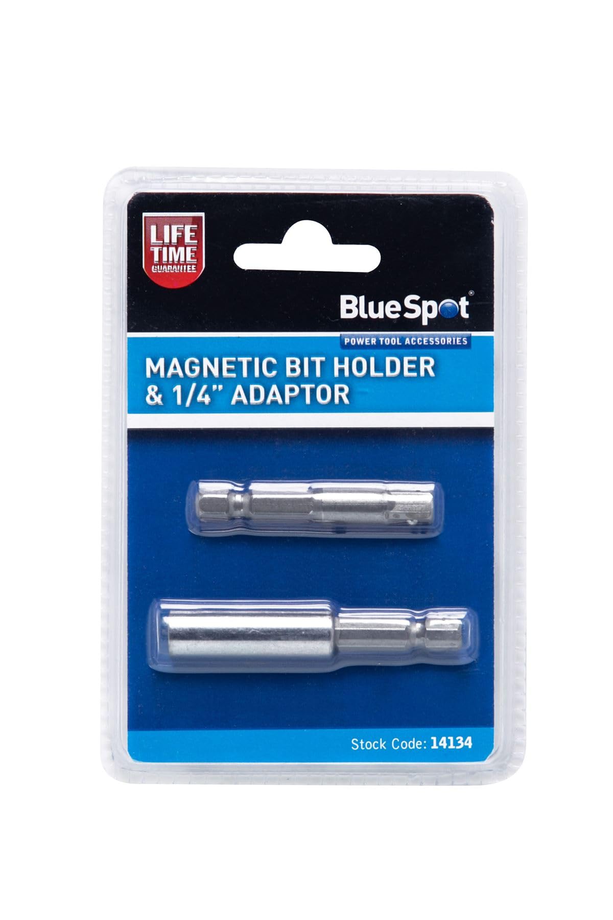 Blue Spot 14134 Magnetic Bit Holder and Adaptor, Silver, 1/4"-inch