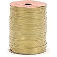 Berwick Offray Matte Holiday Gold Raffia Ribbon, 1/4'' Wide, 100 Yards, 7MM