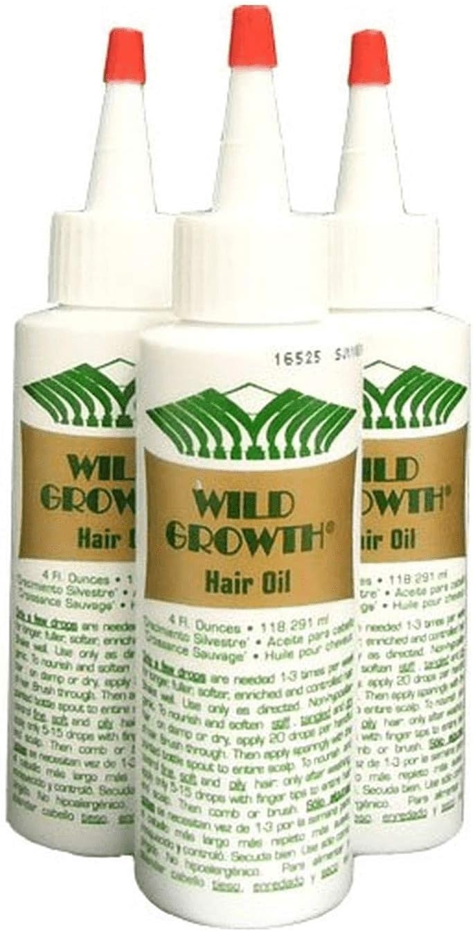 Wild Growth Hair Oil 3 Pack 4 Oz Longer Fuller Softer Hair Growth Stimulant