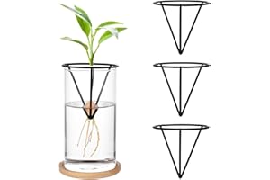Yylaiire 4 Pcs Avocado Tree Growing Kits, Avocado Seed Holder Triangular Metal Bracket, Seed Starter Rack, Propagation Vases for Home Office, Gardening Lovers Gift (Black)