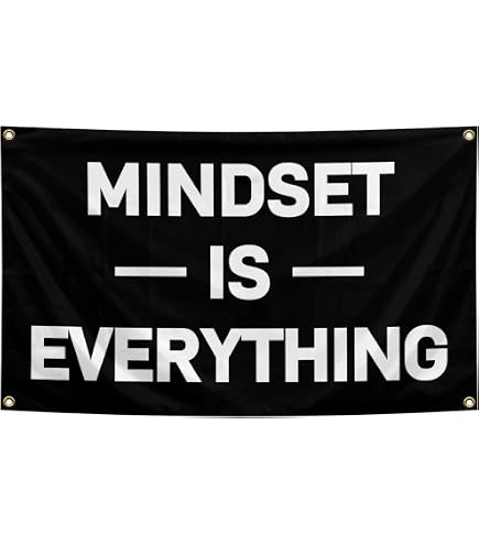 "Mindset Is Everything" Motivations-Flagge – 90x150 Cm Mit Ösen, Fürs Büro, Zimmer, Fitnessstudio, Wanddekoration