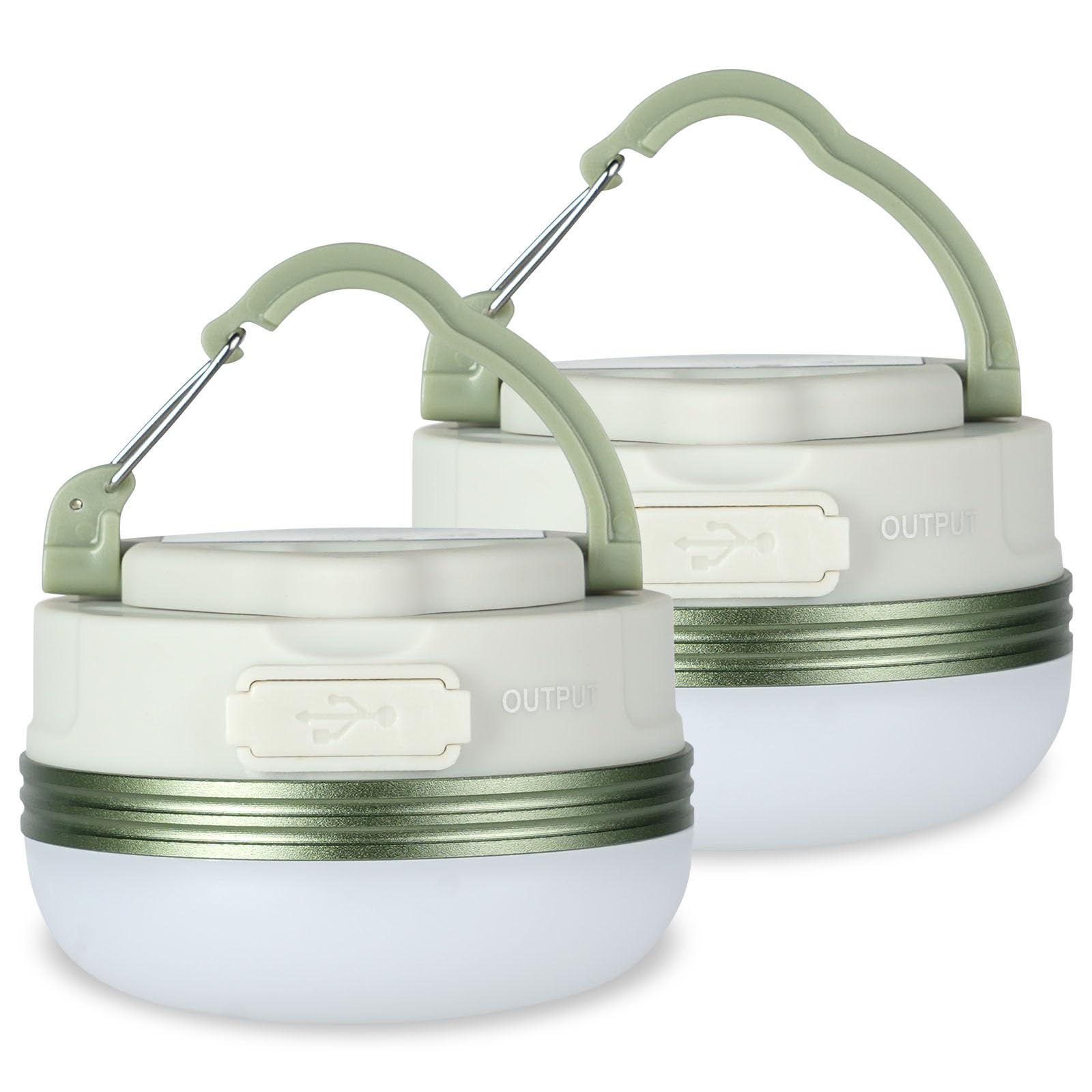 Flintronic 2PCS Camping Lantern, USB Rechargeable Glare LED Tent Light with Magnetic Base, Waterproof Portable Outdoor Light, 3 Modes with SOS for Hiking, Fishing, Emergency, Home