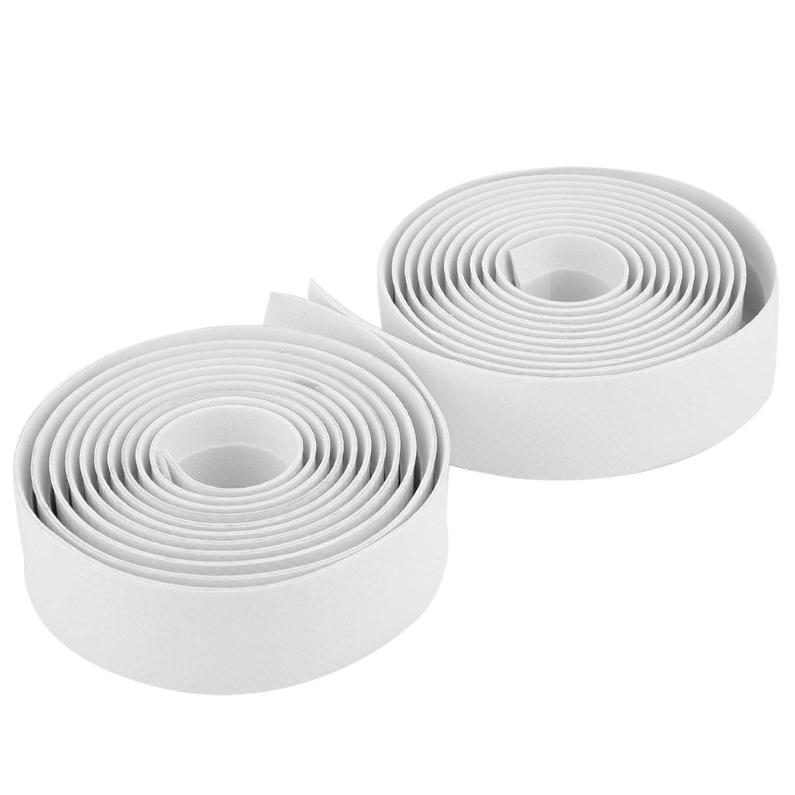 Keenso 1 Pair Carbon Fiber Handlebar Tape, Shockproof Bicycle Handlebar Grips Foam Tape Flexible Black/White/Red/Blue/Orange(White) Bicycles and accessories Riding