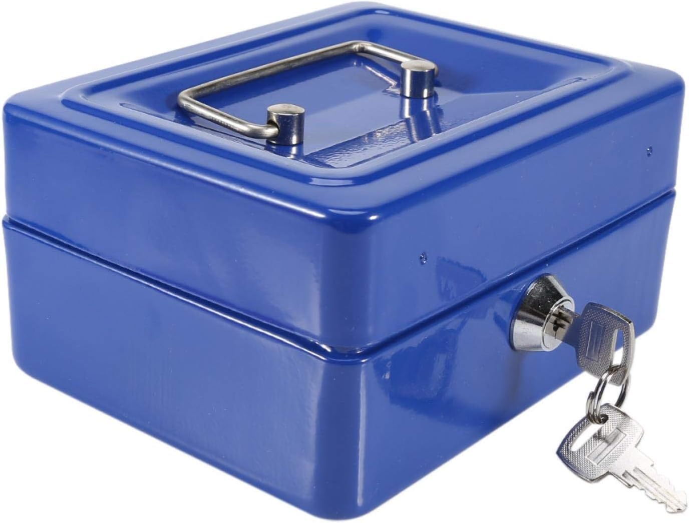 Kippen 10032B1 - Cash Box with Coin Tray Blue Dimensions: 150 x 120 x 80 mm