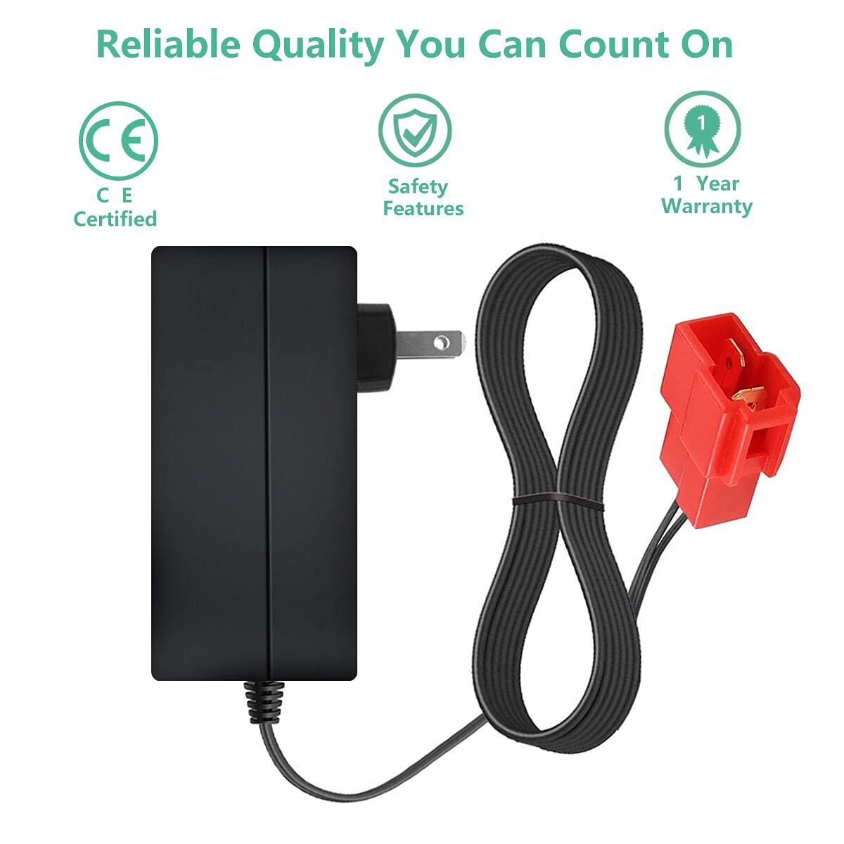 Replacement 6 Volt Battery Charger for BMX X6 Kid TRAX Disney GMC Dinsney Wal-Mart Kid TRAX Moto ATV Quad Disney Ride On Car Red Square Plug, 6V Kids Ride On Car Charger