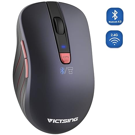 VicTsing Bluetooth Maus+2.4G Funkmaus?Dual-Mode?, Bluetooth 4.0, 5 verstellbare DPI kabellose Maus, für Laptop,PC, Android Ta