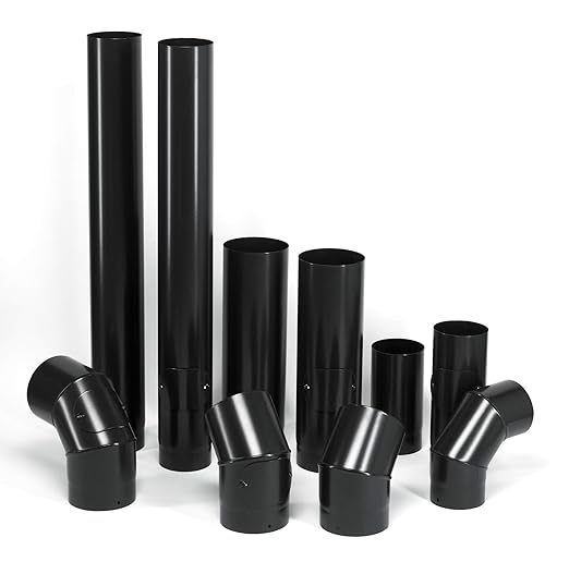 Fireplaces & Accessories flue pipe 45° elbow 4inch 100mm black