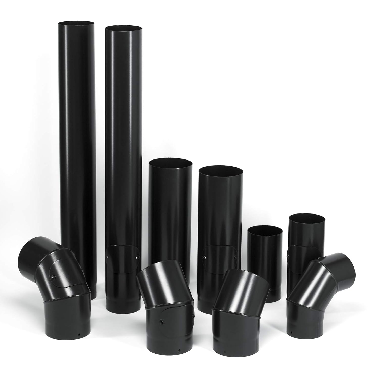 Flue Pipe 1000 mm x 4 inch 100 mm Diameter by StoveMaestro Black Stove