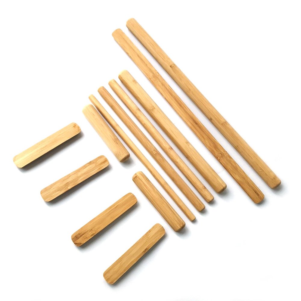 Hugerox Warm Bamboo Full Body Massage Stick Set Solid Smooth with Less