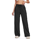 M MOTEEPI Womens Fleece Wide Leg Sweatpants Baggy High Waisted Winter Sweats Pants Straight Legs Athletic Pants with Pockets