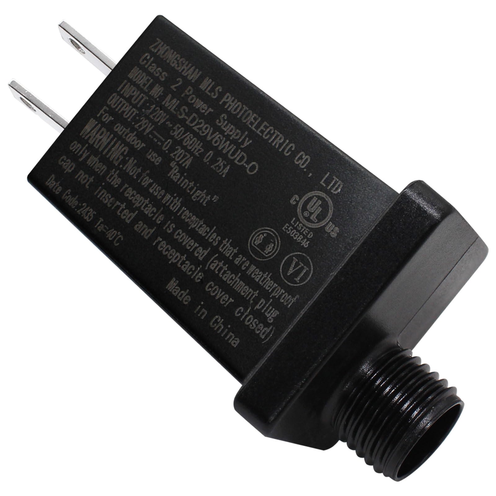 Photo 1 of 29V 6W LED Power Supply - Low Voltage Transformer Class 2 Waterproof IP44 Seasonal Use Driver US Plug Adapter for String Light, Projector Light, Lawn Lamp (1)