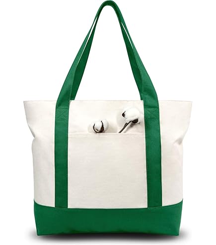Amazon.com: Sage Green Canvas Tote Bag - 22 Inch, Zipper Top