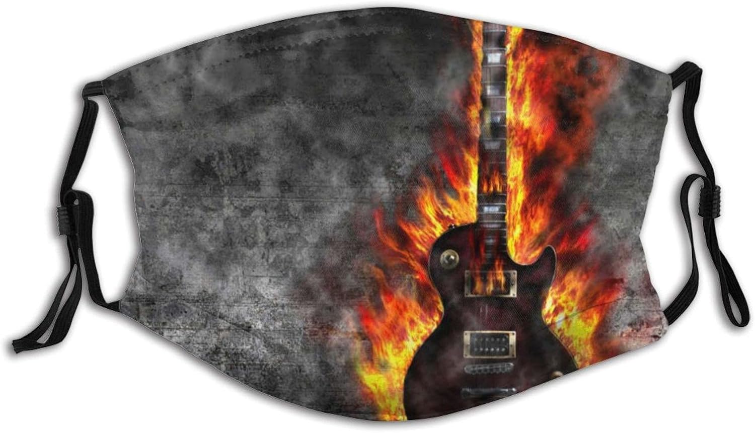 Burning Guitar In Old House Mask with Filter Cloth Mask