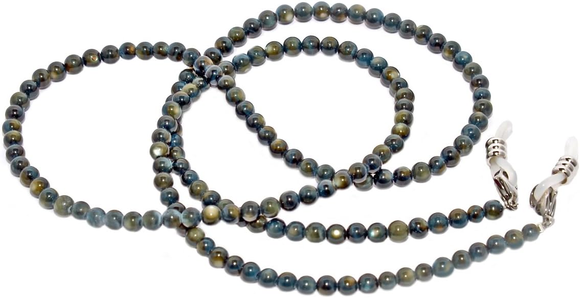 Rainbow safety Eyeglasses Holder Gemstone Beaded Chain Retainer for Sunglasses Necklace Agate Amazonite Pearl Coral Ametiste Jasper RC