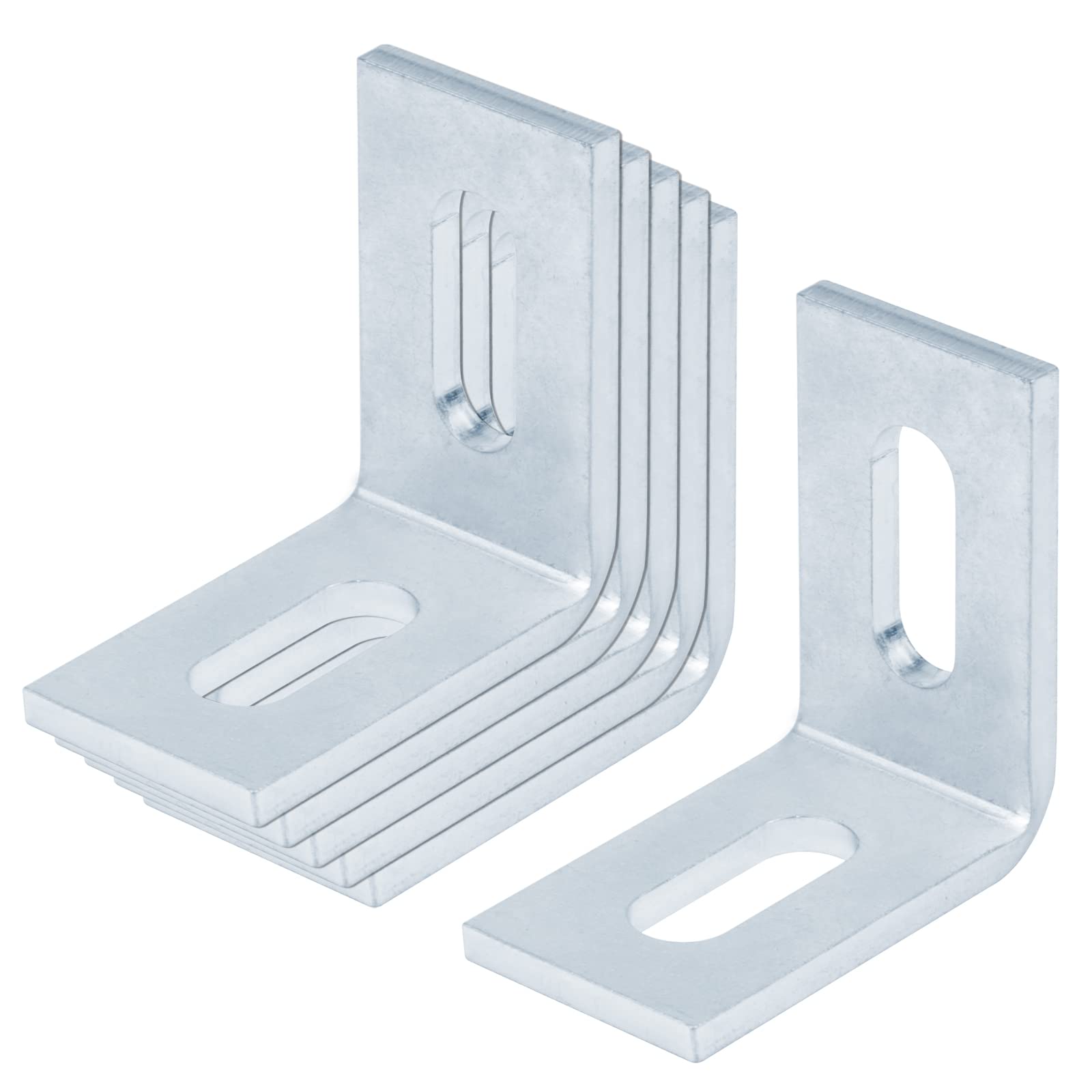 Photo 1 of heneng 6 Pcs 2 Slot Hole L Shaped Brackets for 1-5/8" Strut Channel, Adjustable Corner Angle Fittings, 7/32" Thick