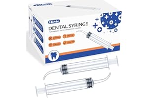 HIMO Wisdom Teeth Syringe, 50 Pack Dental Irrigation Curved Syringes for Dental Care Liquid Oral Tonsil Stone TMJ Chin Pain Relief Recovery Dentist Implant Clean Feeding Water