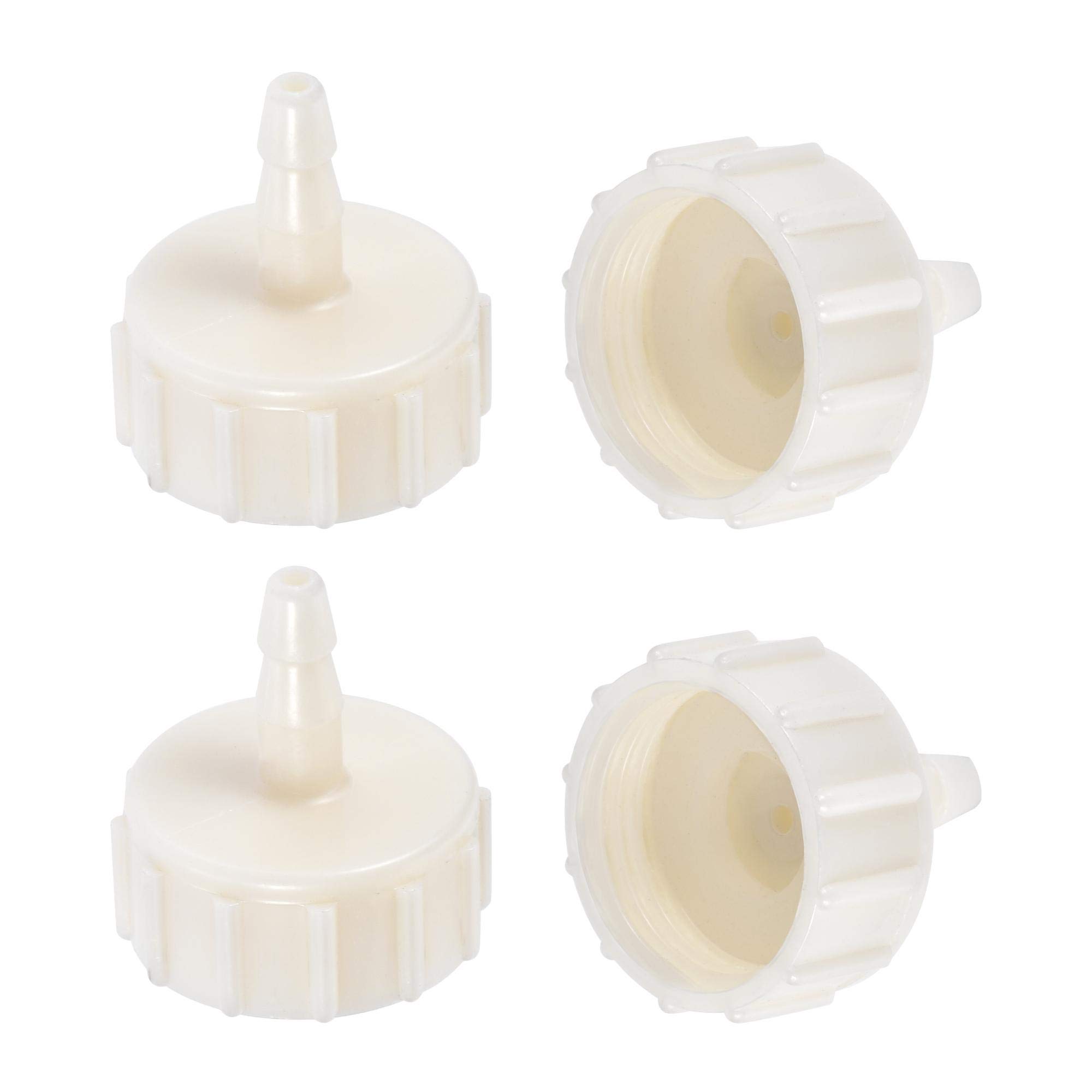sourcing map ABS Hose Barb Fitting Coupler, 4mm Barb x G1/2 Female Thread Pipe Adapter, White 4Pcs
