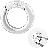 Pndeyo 925 Sterling Silver Round Jewelry Clasps, Hypoallergenic Necklace Enhancer Shortener, Spring Bail Clasp Rings Connector Clips for Bracelet Anklet Jewelry Making- Silver