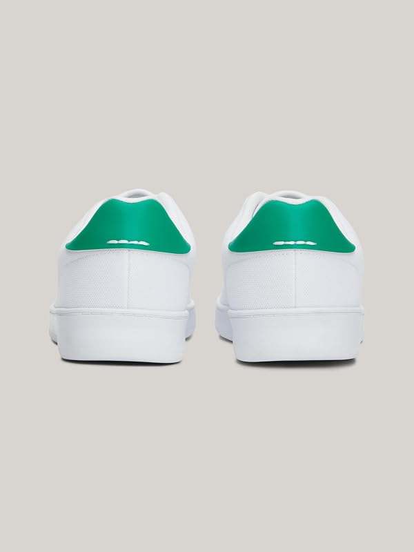 Court Cupsole Pique Textile Fm0fm04967, Sneaker con suola cupsole Uomo, Bianco White Olympic Green, 42 EU