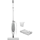 Shark Professional Steam Pocket Mop with 2 Double-sided Pads, White, S3601 | Lightweight, 2 Machine Washable Double-Sided Dirt Grip Pads, Swivel Steering, Steam Sanitization on Sealed Hard Floors